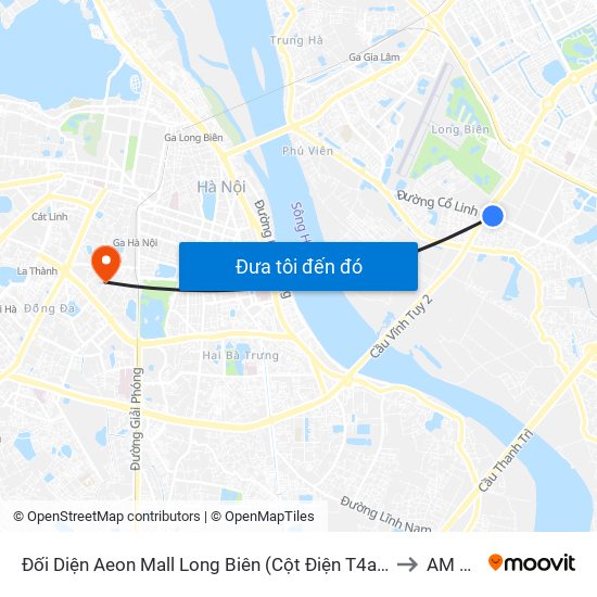 Đối Diện Aeon Mall Long Biên (Cột Điện T4a/2a-B Đường Cổ Linh) to AM Clinic map