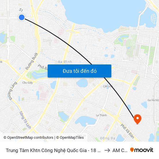 Trung Tâm Khtn Công Nghệ Quốc Gia - 18 Hoàng Quốc Việt to AM Clinic map