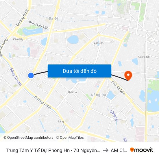 Trung Tâm Y Tế Dự Phòng Hn - 70 Nguyễn Chí Thanh to AM Clinic map