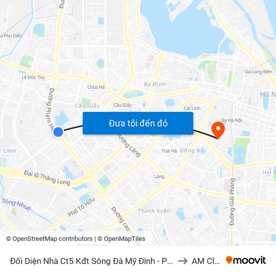 Đối Diện Nhà Ct5 Kđt Sông Đà Mỹ Đình - Phạm Hùng to AM Clinic map