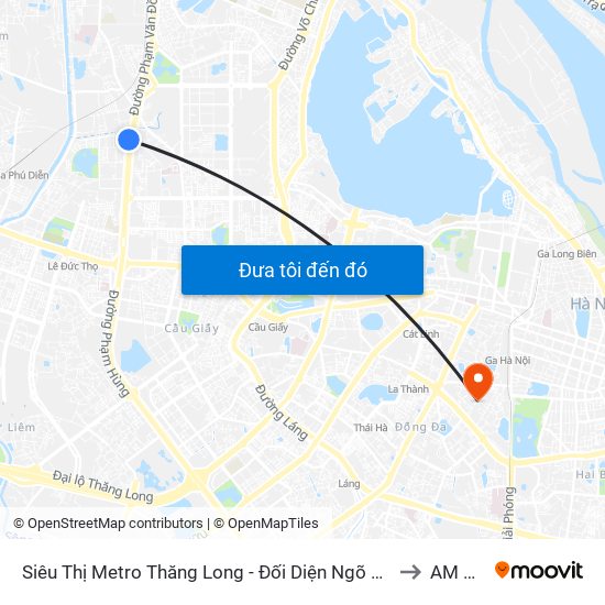 Siêu Thị Metro Thăng Long - Đối Diện Ngõ 599 Phạm Văn Đồng to AM Clinic map