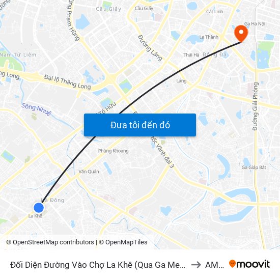 Đối Diện Đường Vào Chợ La Khê (Qua Ga Metro La Khê) - 405 Quang Trung (Hà Đông) to AM Clinic map