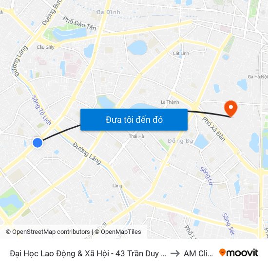 Đại Học Lao Động & Xã Hội - 43 Trần Duy Hưng to AM Clinic map