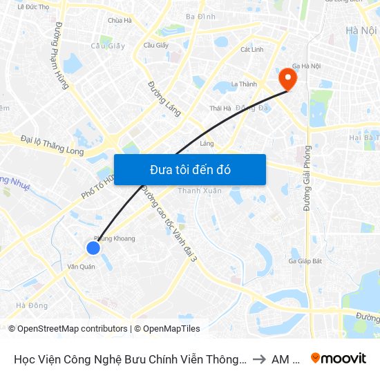 Học Viện Công Nghệ Bưu Chính Viễn Thông - Trần Phú (Hà Đông) to AM Clinic map