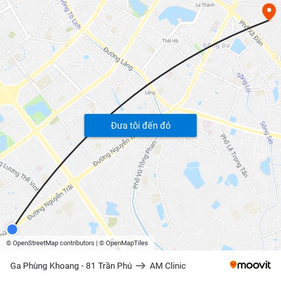 Ga Phùng Khoang - 81 Trần Phú to AM Clinic map