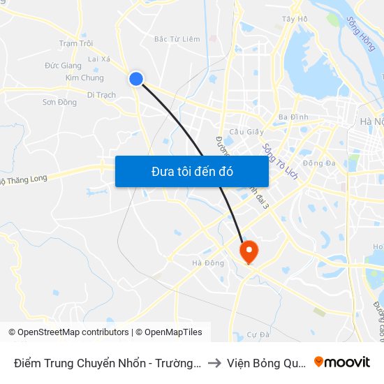 Điểm Trung Chuyển Nhổn - Trường Đại Học Công Nghiệp Hà Nội - Đường 32 to Viện Bỏng Quốc Gia Lê Hữu Trác map