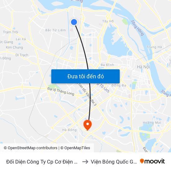 Đối Diện Công Ty Cp Cơ Điện Hn- Đường Đức Thắng to Viện Bỏng Quốc Gia Lê Hữu Trác map