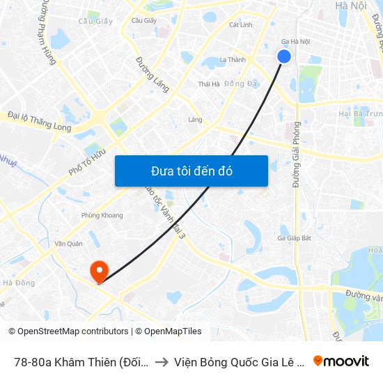 78-80a Khâm Thiên (Đối Diện 71) to Viện Bỏng Quốc Gia Lê Hữu Trác map