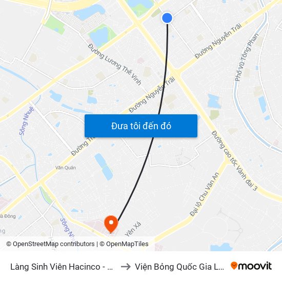 Làng Sinh Viên Hacinco - Nguyễn Tuân to Viện Bỏng Quốc Gia Lê Hữu Trác map
