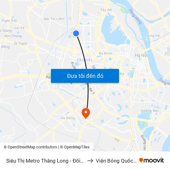 Siêu Thị Metro Thăng Long - Đối Diện Ngõ 599 Phạm Văn Đồng to Viện Bỏng Quốc Gia Lê Hữu Trác map