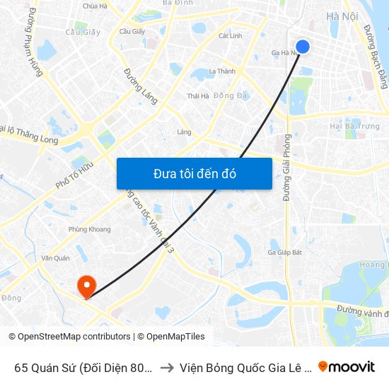 65 Quán Sứ (Đối Diện 80 Quán Sứ) to Viện Bỏng Quốc Gia Lê Hữu Trác map