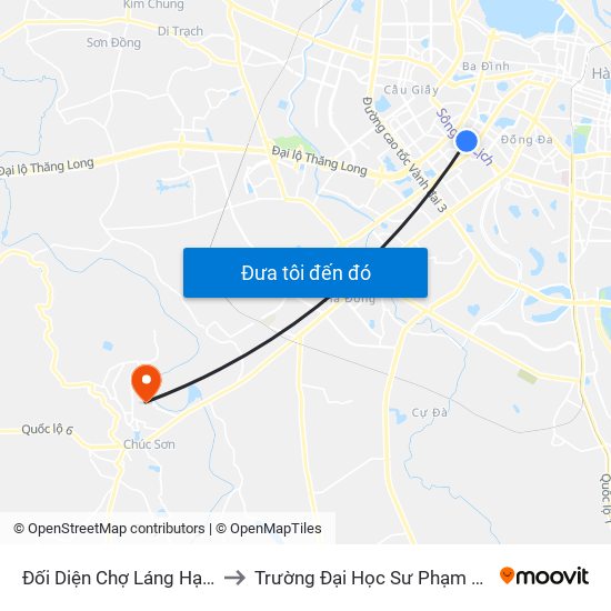 Đối Diện Chợ Láng Hạ B - 564 Đường Láng to Trường Đại Học Sư Phạm Thể Dục Thể Thao Hà Nội map