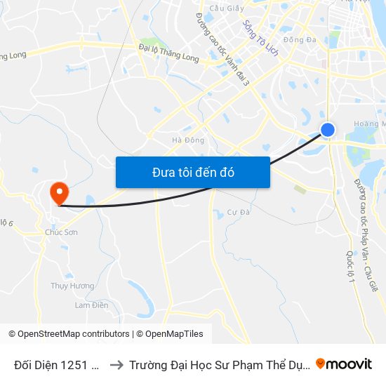 Đối Diện 1251 Giải Phóng to Trường Đại Học Sư Phạm Thể Dục Thể Thao Hà Nội map