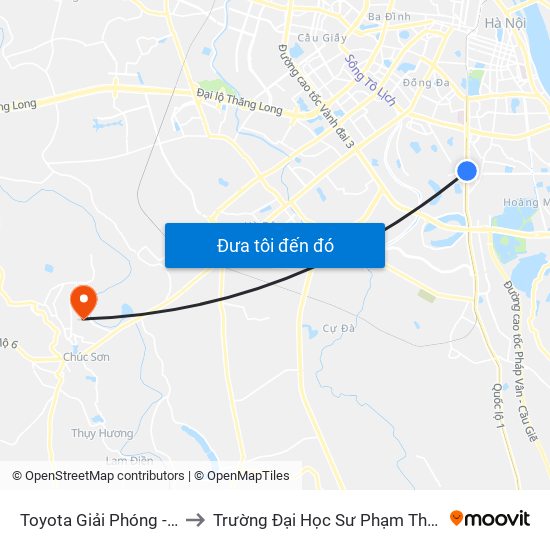 Toyota Giải Phóng - 807 Giải Phóng to Trường Đại Học Sư Phạm Thể Dục Thể Thao Hà Nội map