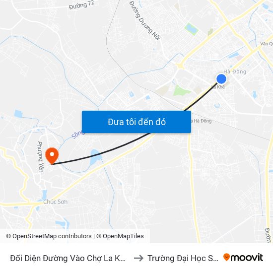 Đối Diện Đường Vào Chợ La Khê (Qua Ga Metro La Khê) - 405 Quang Trung (Hà Đông) to Trường Đại Học Sư Phạm Thể Dục Thể Thao Hà Nội map