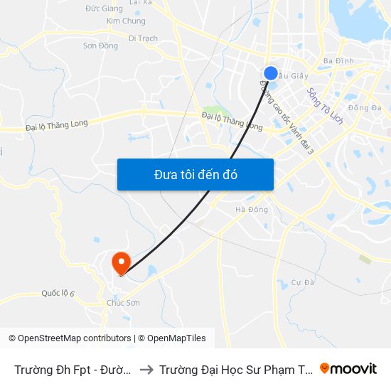 Trường Đh Fpt - Đường Tôn Thất Thuyết to Trường Đại Học Sư Phạm Thể Dục Thể Thao Hà Nội map