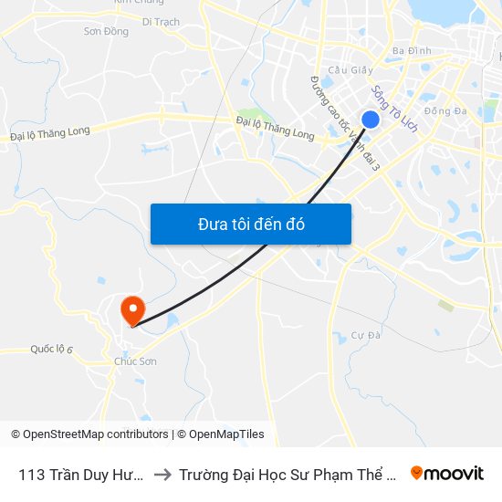113 Trần Duy Hưng - Bộ Khcn to Trường Đại Học Sư Phạm Thể Dục Thể Thao Hà Nội map