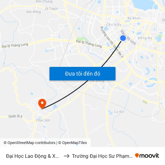 Đại Học Lao Động & Xã Hội - 43 Trần Duy Hưng to Trường Đại Học Sư Phạm Thể Dục Thể Thao Hà Nội map
