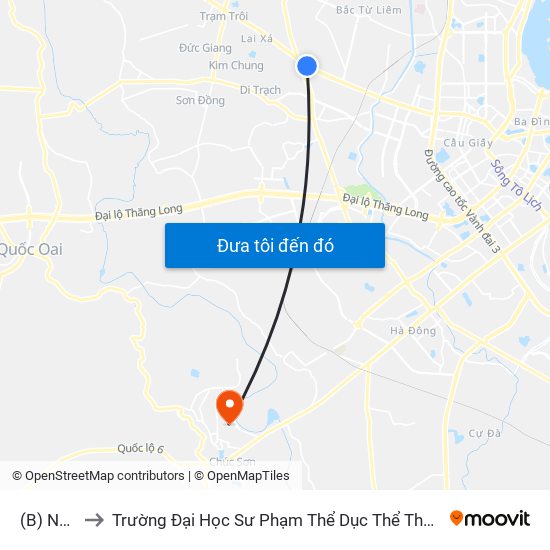 (B) Nhổn to Trường Đại Học Sư Phạm Thể Dục Thể Thao Hà Nội map