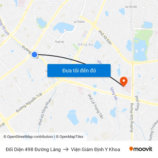 Đối Diện 498 Đường Láng to Viện Giám Định Y Khoa map