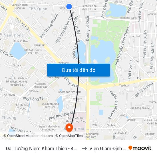 Đài Tưởng Niệm Khâm Thiên - 45 Khâm Thiên to Viện Giám Định Y Khoa map