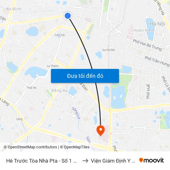 Hè Trước Tòa Nhà Pta - Số 1 Kim Mã to Viện Giám Định Y Khoa map