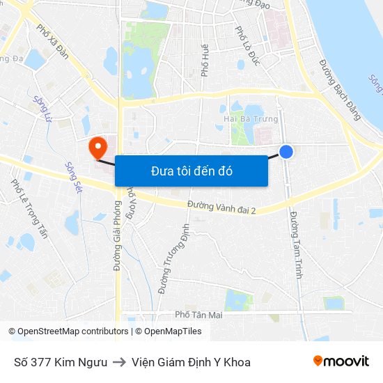 Số 377 Kim Ngưu to Viện Giám Định Y Khoa map