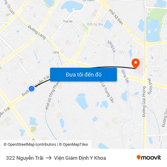 322 Nguyễn Trãi to Viện Giám Định Y Khoa map