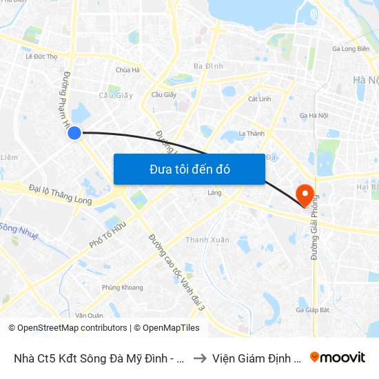 Nhà Ct5 Kđt Sông Đà Mỹ Đình - Phạm Hùng to Viện Giám Định Y Khoa map