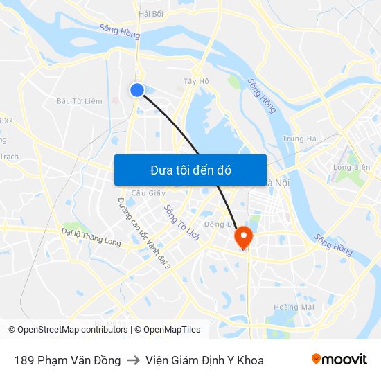 189 Phạm Văn Đồng to Viện Giám Định Y Khoa map