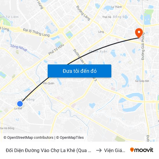 Đối Diện Đường Vào Chợ La Khê (Qua Ga Metro La Khê) - 405 Quang Trung (Hà Đông) to Viện Giám Định Y Khoa map