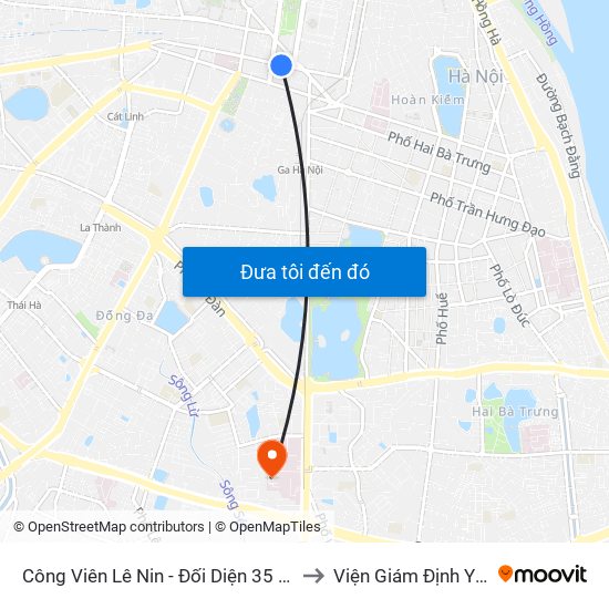 Công Viên Lê Nin - Đối Diện 35 Trần Phú to Viện Giám Định Y Khoa map
