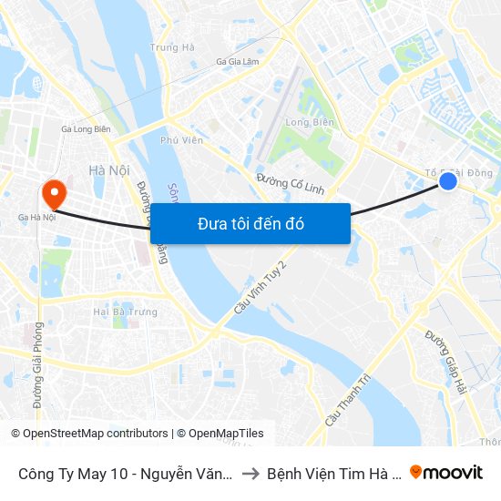 Công Ty May 10 - Nguyễn Văn Linh to Bệnh Viện Tim Hà Nội map