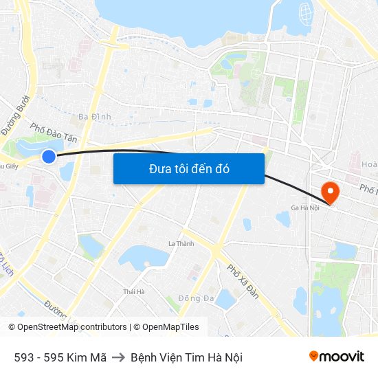 593 - 595 Kim Mã to Bệnh Viện Tim Hà Nội map