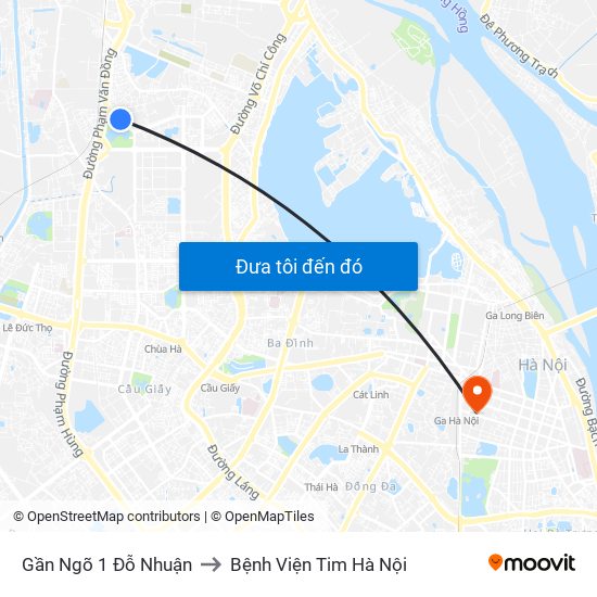 Gần Ngõ 1 Đỗ Nhuận to Bệnh Viện Tim Hà Nội map