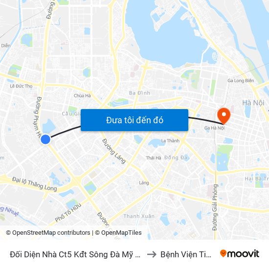 Đối Diện Nhà Ct5 Kđt Sông Đà Mỹ Đình - Phạm Hùng to Bệnh Viện Tim Hà Nội map