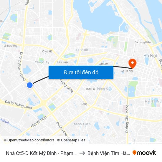 Nhà Ct5-D Kđt Mỹ Đình - Phạm Hùng to Bệnh Viện Tim Hà Nội map