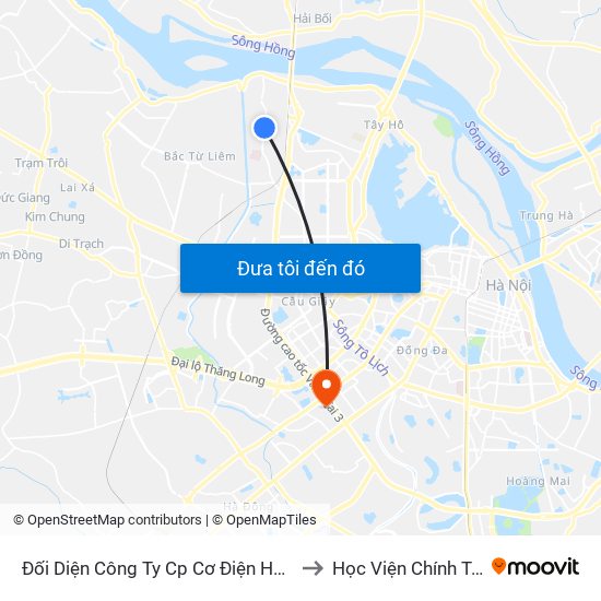 Đối Diện Công Ty Cp Cơ Điện Hn- Đường Đức Thắng to Học Viện Chính Trị Khu Vực I map