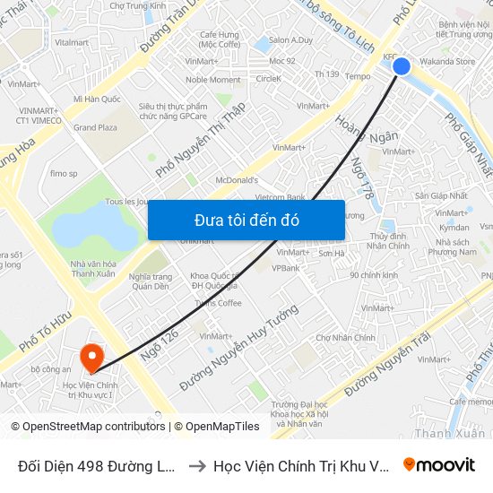 Đối Diện 498 Đường Láng to Học Viện Chính Trị Khu Vực I map