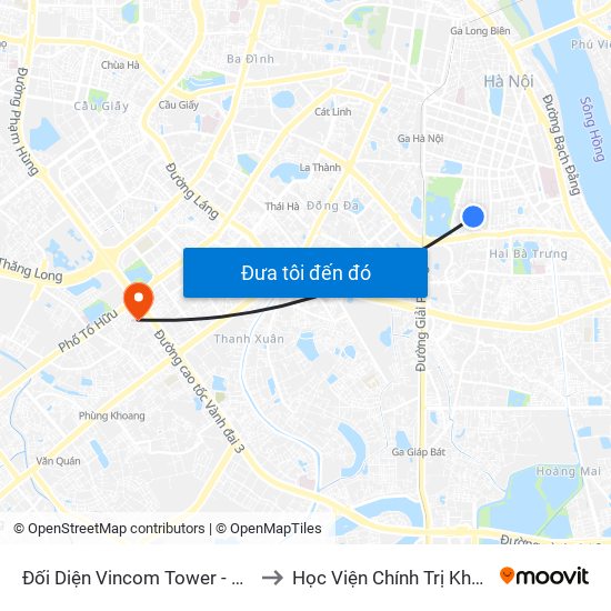 Đối Diện Vincom Tower - Bà Triệu to Học Viện Chính Trị Khu Vực I map