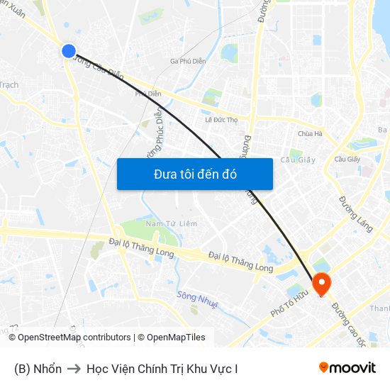 (B) Nhổn to Học Viện Chính Trị Khu Vực I map