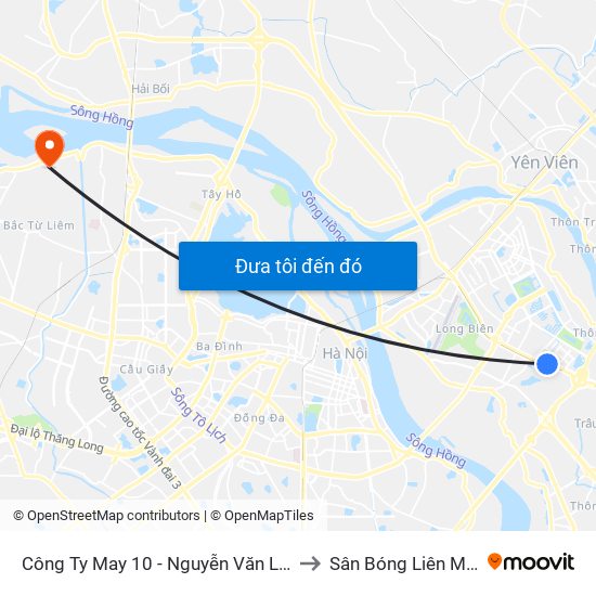 Công Ty May 10 - Nguyễn Văn Linh to Sân Bóng Liên Mạc map