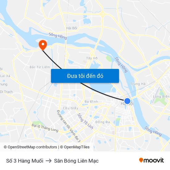 Số 3 Hàng Muối to Sân Bóng Liên Mạc map