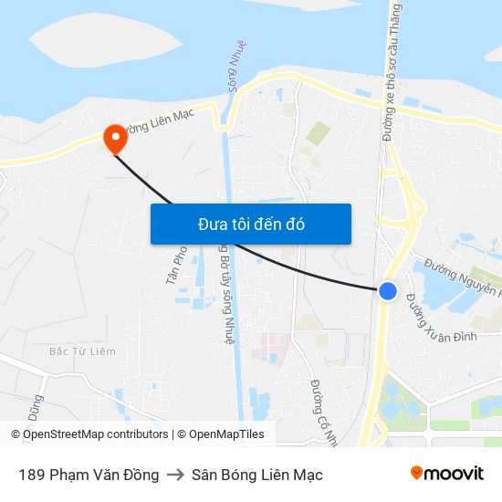 189 Phạm Văn Đồng to Sân Bóng Liên Mạc map