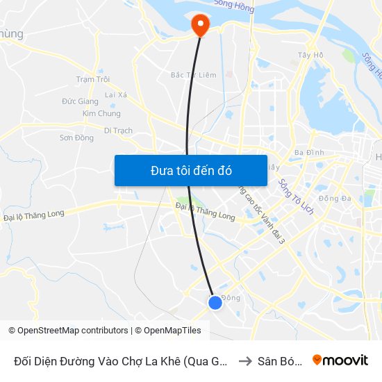 Đối Diện Đường Vào Chợ La Khê (Qua Ga Metro La Khê) - 405 Quang Trung (Hà Đông) to Sân Bóng Liên Mạc map