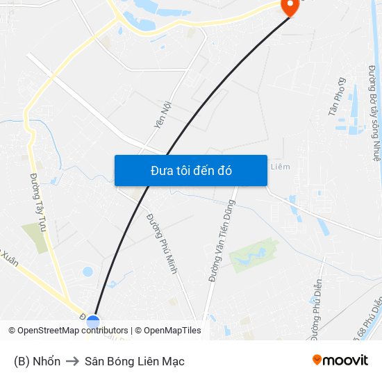 (B) Nhổn to Sân Bóng Liên Mạc map