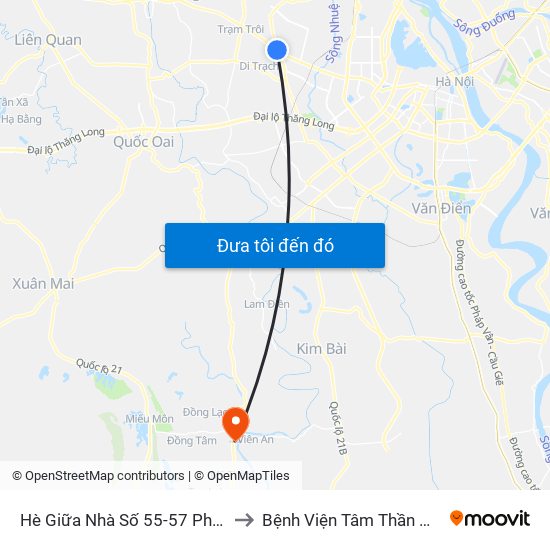 Hè Giữa Nhà Số 55-57 Phố Nhổn to Bệnh Viện Tâm Thần Mỹ Đức map