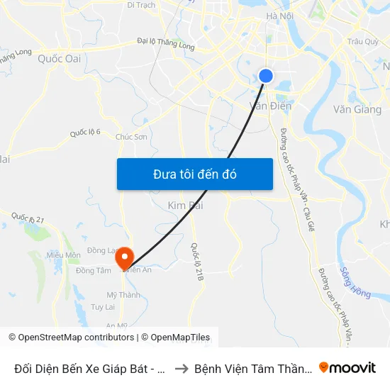 Đối Diện Bến Xe Giáp Bát - Giải Phóng to Bệnh Viện Tâm Thần Mỹ Đức map