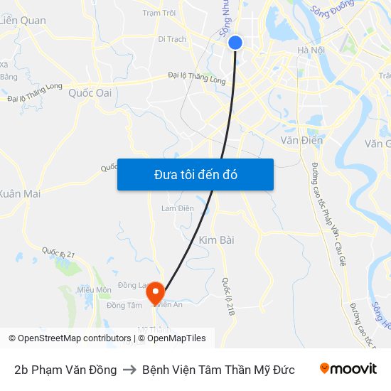 2b Phạm Văn Đồng to Bệnh Viện Tâm Thần Mỹ Đức map