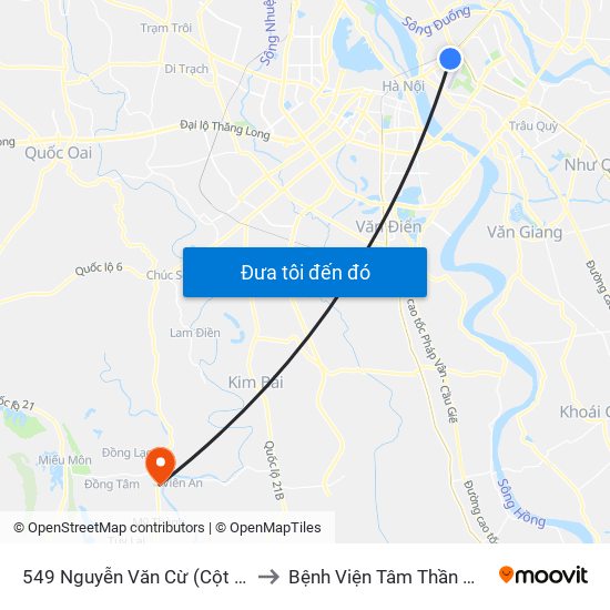 549 Nguyễn Văn Cừ (Cột Trước) to Bệnh Viện Tâm Thần Mỹ Đức map